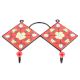 Red And Turquoise Floral Tiles Hooks